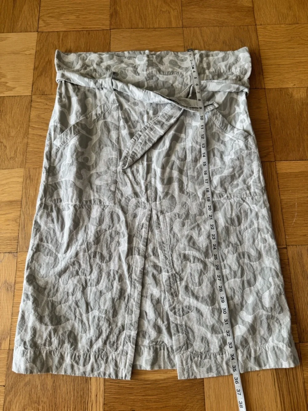 Mara Hoffman Kayleen Abstract Print Jacquard Organic Cotton Skirt Gray White XS